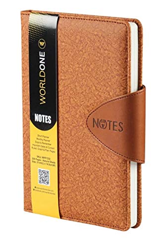 Worldone Executive Loop Button Note Book With PU Cover, Assorted colours ( as per availabilty)