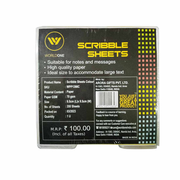 Worldone Scribble Sheets, 70 GSM High Quality Paper 350 Sheets, Suitable for Note and Messages