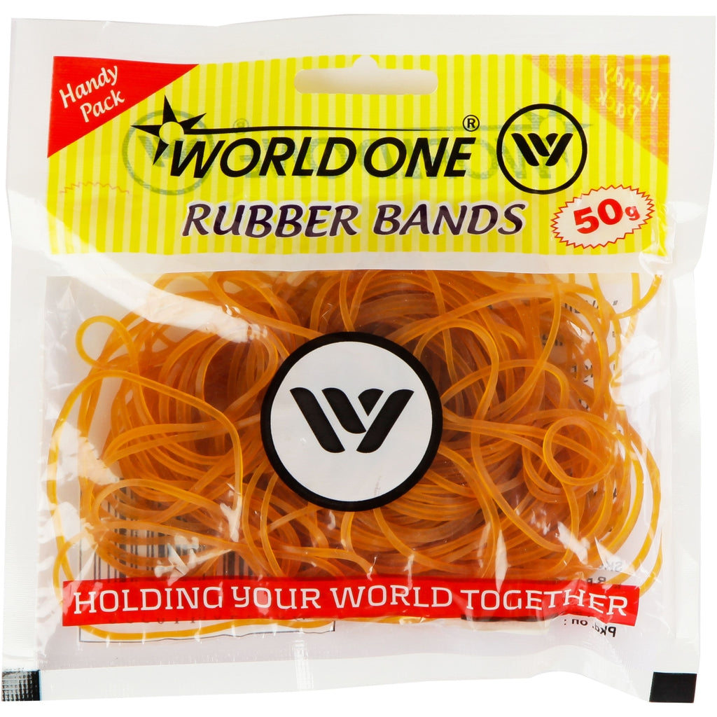 Worldone Natural Rubber Band Thick, High Tensile Strength, Strong Elastic Bands Cord for Home, School, Bank Document Organizing, Stationery Holder, Office Supplies, General Use