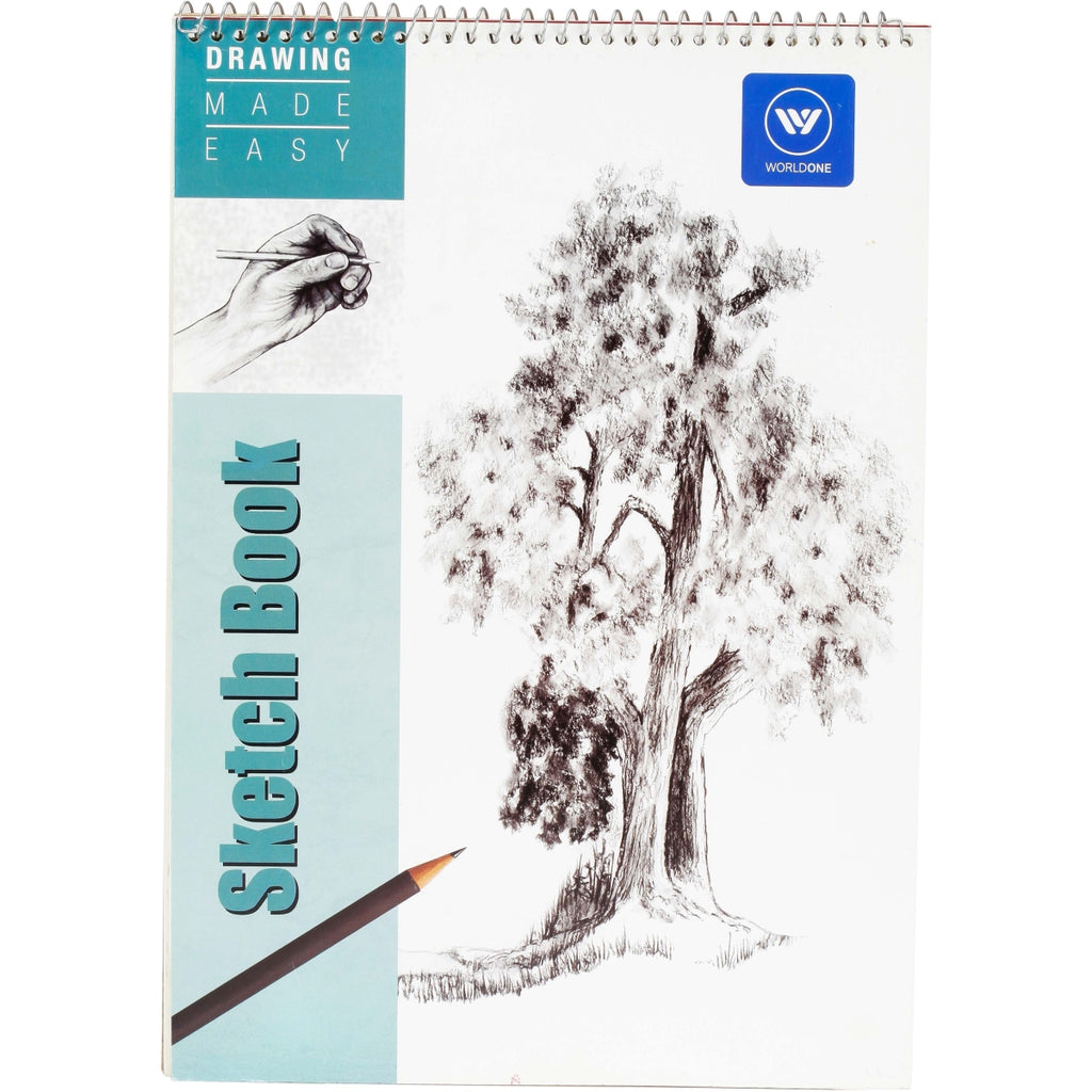 Worldone Wiro Sketch Book for Artists Art Drawing Book File, 100 Pages 120 Gsm paper for Sketching, Drawing Colouring with Water color, sketch pencil, Acrylic, Pastel, Pencil, Art Marker, Size A4