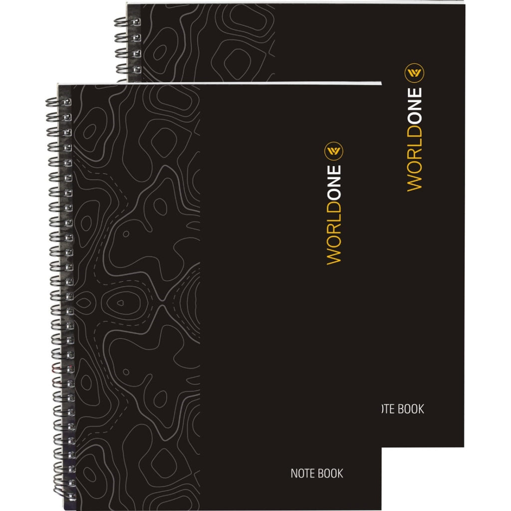 Worldone Wiro Notebook with 70 GSM Horizontal Single Ruled, 92 Pages/46 sheet of Acid-free Paper, for office, conferences, events