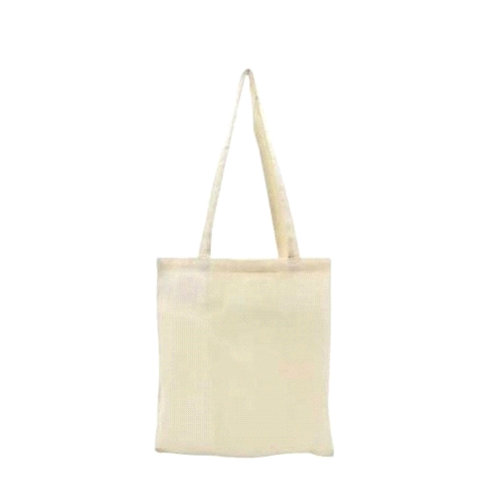 WORLDONE Natural White Cotton Tote Bag (37 x 40 cm) | 120 GSM Reusable Shopping & Grocery Bag with Long Handles | Durable Eco-Friendly Cotton Carry Bag for Office, Travel & Daily Use | Pack of 6