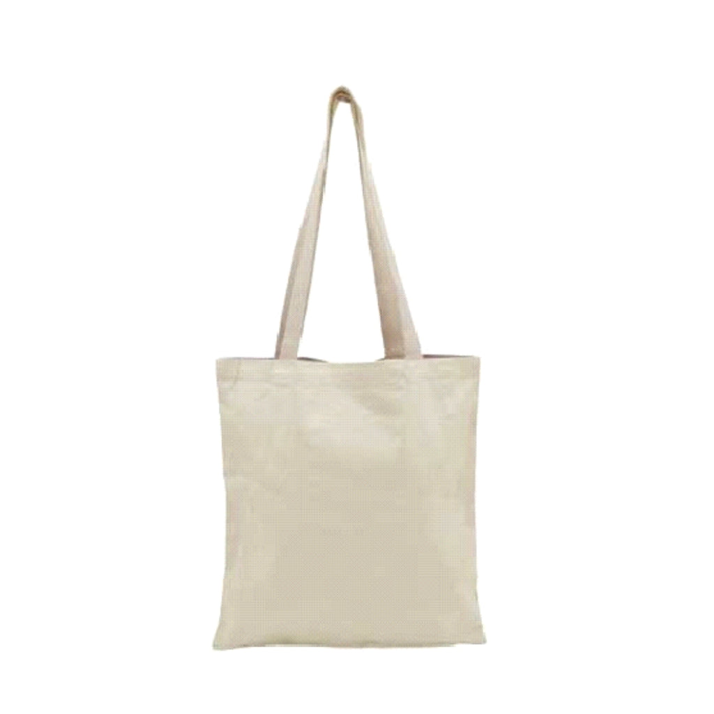 Worldone 235 GSM Cotton Tote Bag (37 x 40 cm) | Durable Reusable Shopping Bag with Long Handles | Heavy-Duty Eco-Friendly Grocery, Office & Gift Carry Bag | Natural White | Pack of 4
