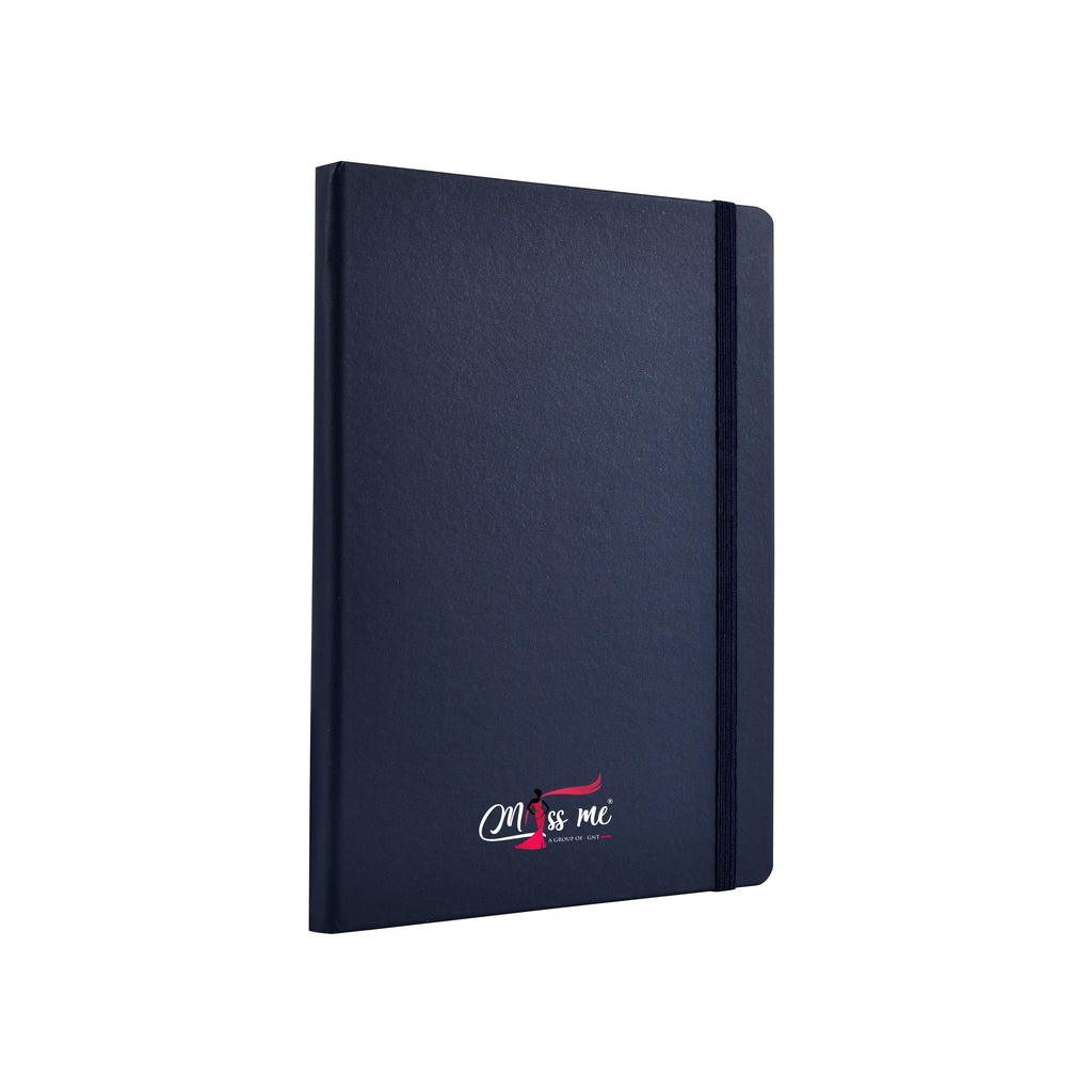 Bukram Harbound Executive Notebook with Elastic Closure & Pen Holder, 80 Gsm 224 Pages, Split as 208 Ruled 8 Plain 8 Grid Pages, Ideal for Corporate gifting Size A5,Pack of 1
