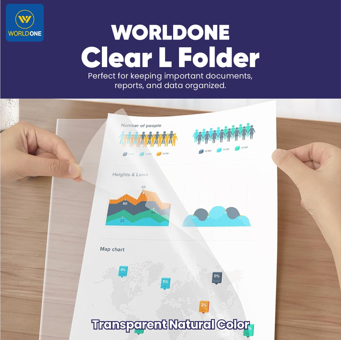 Worldone Clear L Folder, Made of fine Virgin 170 Micron, Ideal for Kee ...