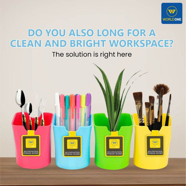 Worldone Multifunctional Storage Container/ Desk Organisers, for Home & office (Multi Coloured) - Worldone India Shoppe