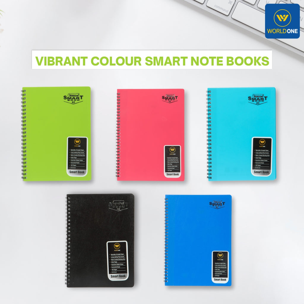 Smart Ruled WORLDONE A5 (Small Size) | Wiro-Bound Smart Notebook | 100 Ruled Pages ...