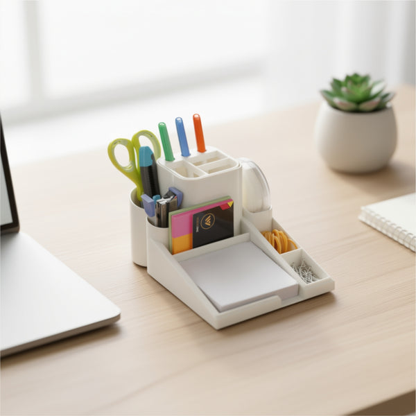 Worldone Plastic Desk Organiser/ Multi utility Holder with 13 Compartments for Easy Storage of Stationery/ Cosmetic items