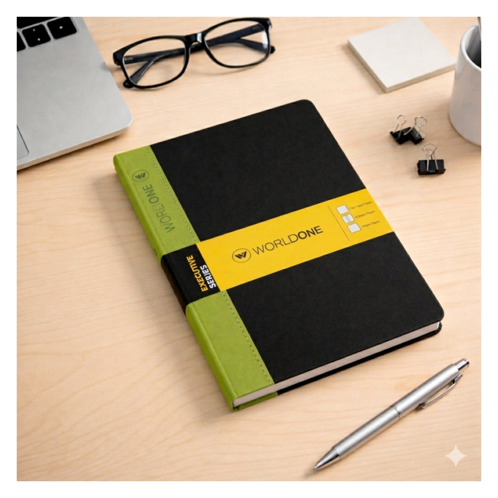 Worldone Pu Craft Soft Bound Executive Notebook with Border 70 gsm Aci ...