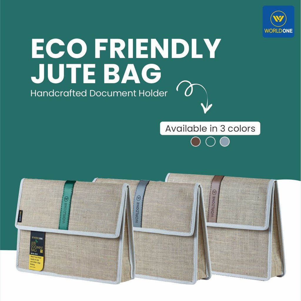 Worldone Eco Friendly Handcrafted Spacious, firm Jute Document Bag