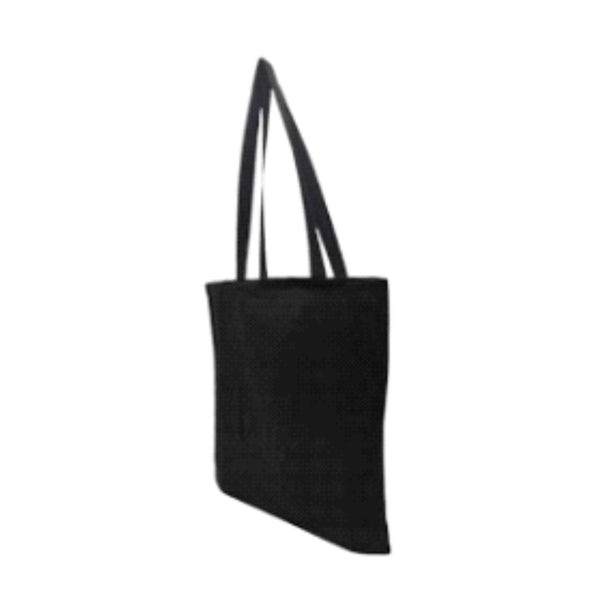 WORLDONE Cotton Shopping Bag (37 x 40 cm) | 135 GSM Reusable Tote Bag for Grocery, Office, Travel & Daily Use | Black Cotton Carry Bag with Long Handles | Black, Pack of 5