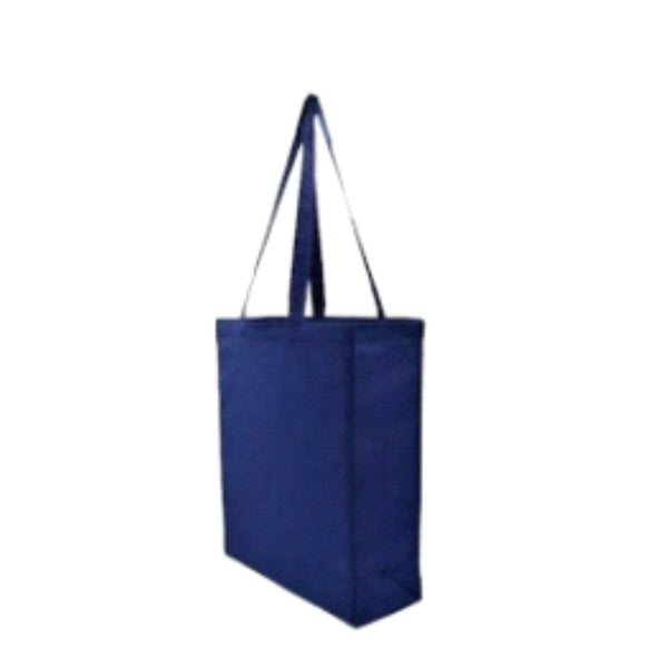 Worldone 150 GSM Cotton Tote Bag (33 x 40 x 12 cm) | Reusable Eco-Friendly Shopping Bag with Long Handles | Heavy-Duty Grocery, Office & Gift Carry Bag | Navy Blue | Pack of 2