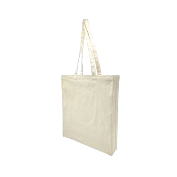 Worldone Canvas Tote Bag (33 x 40 x 12 cm) | 260 GSM Heavy-Duty Reusable Shopping Bag with Long Handles | Durable Eco-Friendly Carry Bag for Daily Use | Natural White | Pack of 3
