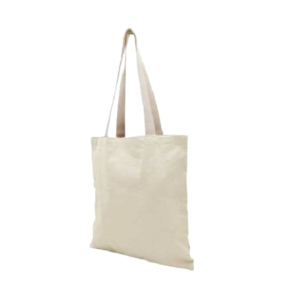 Worldone 235 GSM Cotton Tote Bag (37 x 40 cm) | Durable Reusable Shopping Bag with Long Handles | Heavy-Duty Eco-Friendly Grocery, Office & Gift Carry Bag | Natural White | Pack of 4