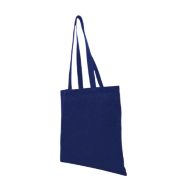 Worldone 350 GSM Cotton Tote Bag (37 x 40 cm) | Heavy-Duty Reusable Shopping Bag with Long Handles | Eco-Friendly Carry Bag for Grocery, Office & Gift Use | Navy Blue | Pack of 2