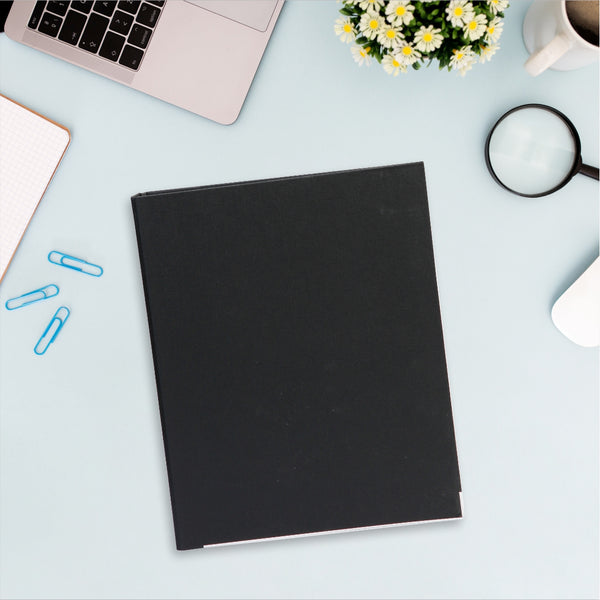 Worldone 2D Ring Binder File | A4 Size with 25mm Electroplated Clip, Spine Label, and Keyhole | PVC Pasted on Durable Hard Board