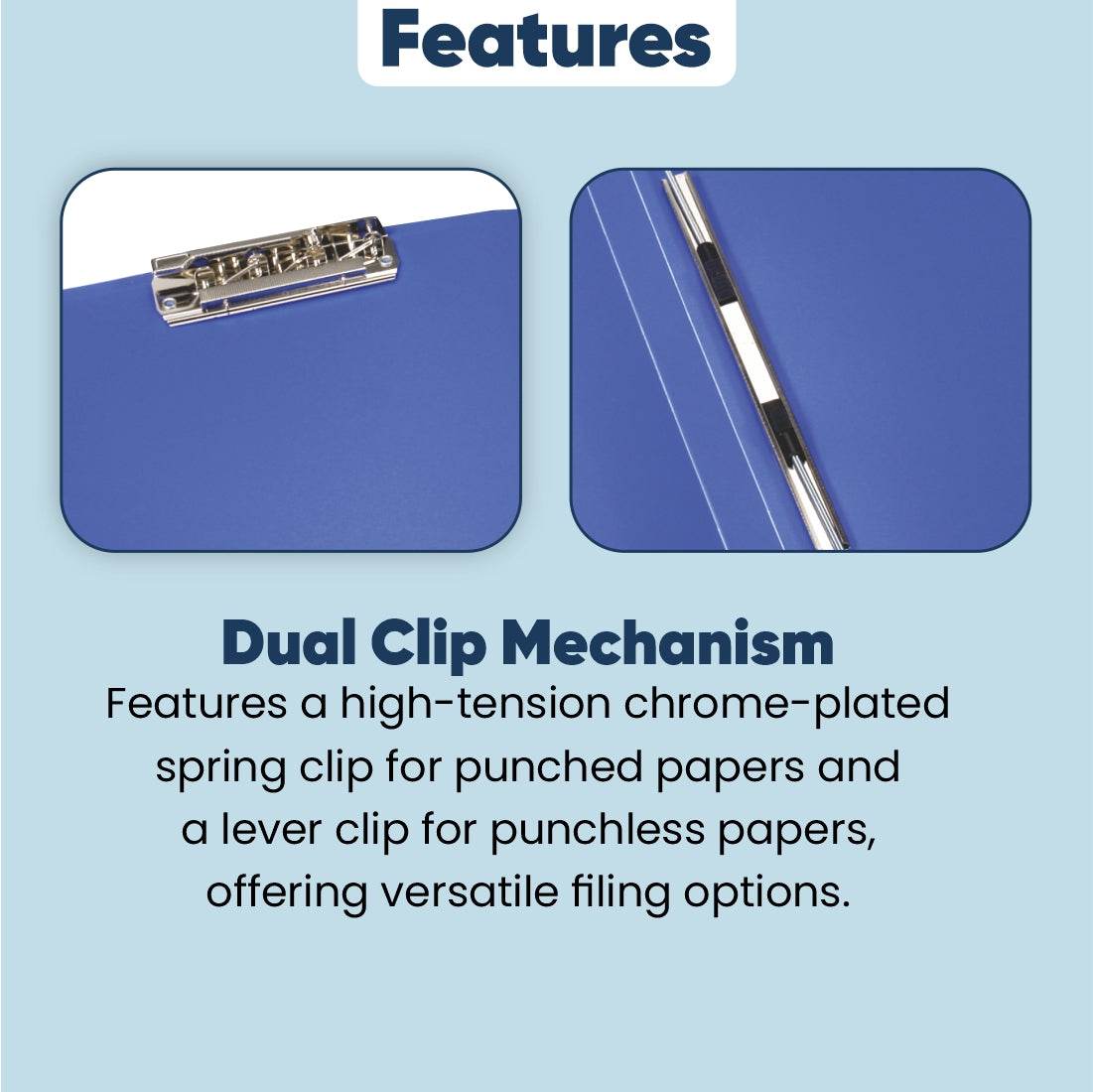 Worldone Twin Clip File with Half Pocket for Losse Papers, 0.8mm PP Sh ...