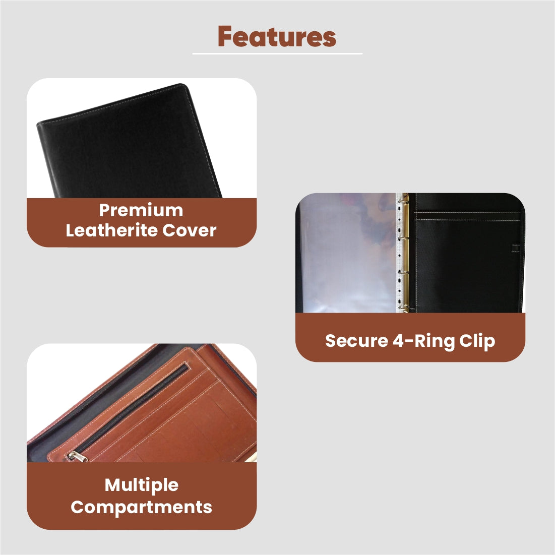 Executive Paper File Folder Worldone Executive Folder for Documents with 10 Leaves, 4 Rings Clip T ...