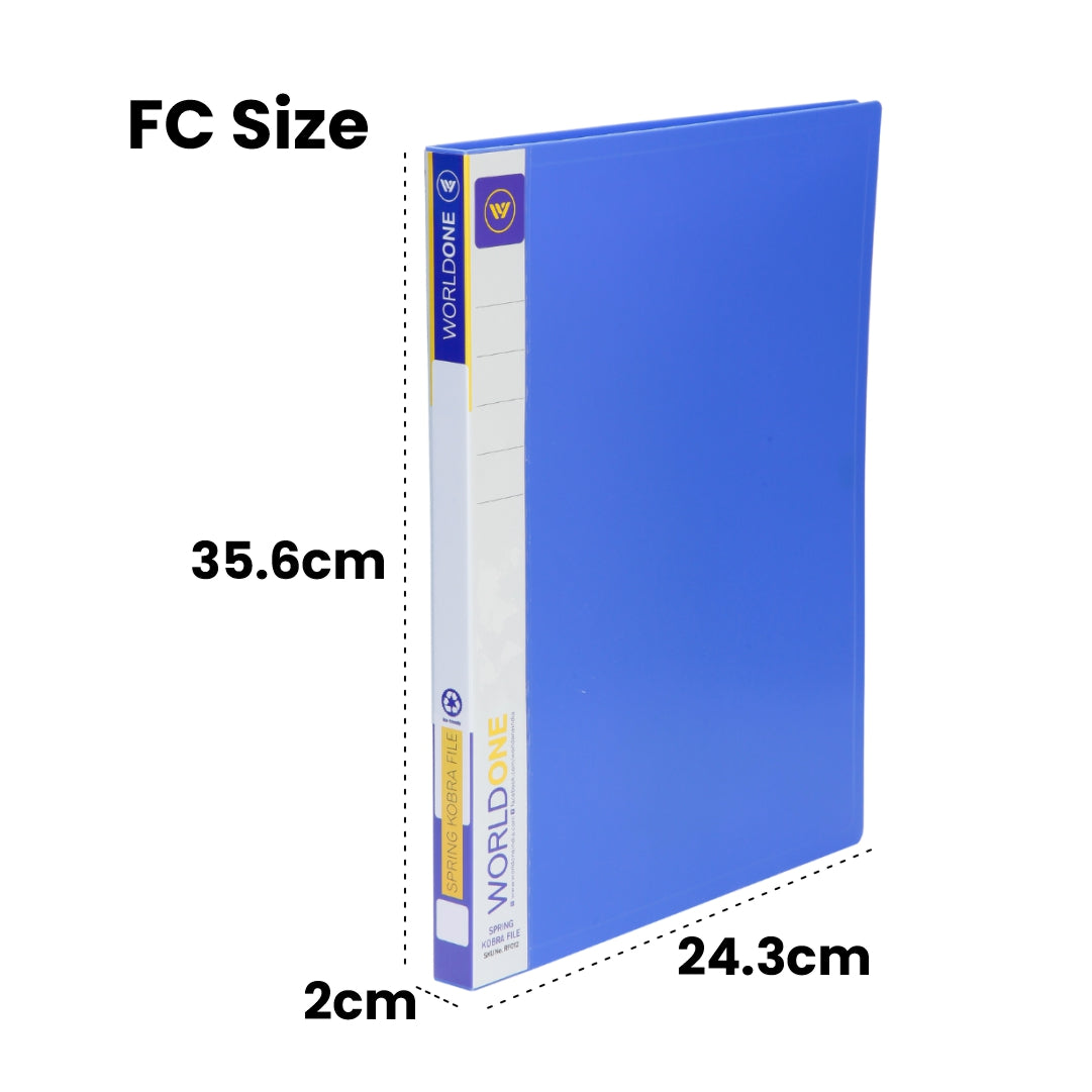 Worldone Twin Clip File with Half Pocket for Losse Papers, 0.8mm PP Sh ...