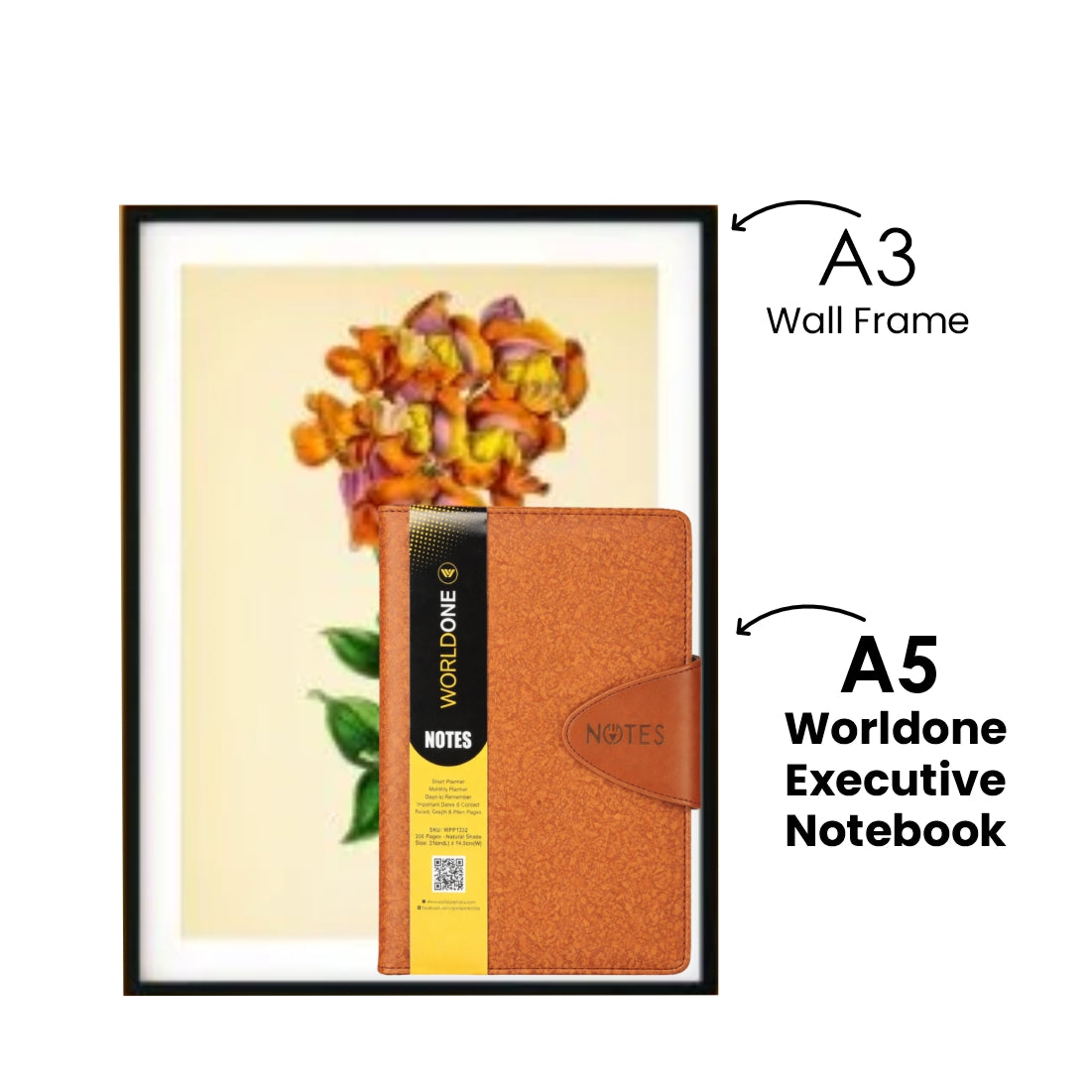 WORLDONE Executive Notebook with PU Leather Felt Cover, Magnetic Loop ...