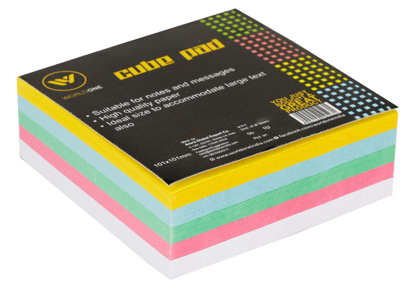 Worldone Non Sticky Cube Pad with 400 sheets, 70 GSM Paper, Suitable for reminders & messages for School, Office, Home