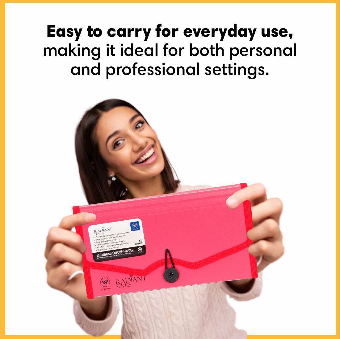 Worldone Cheque Expanding File with Elastic Closure 13 Pockets 0.7mm O ...