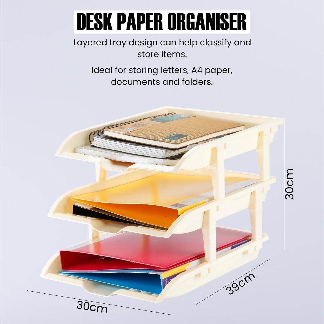 Worldone 3 Tier Paper Tray for office Desk Accessories Organizer, Dura ...