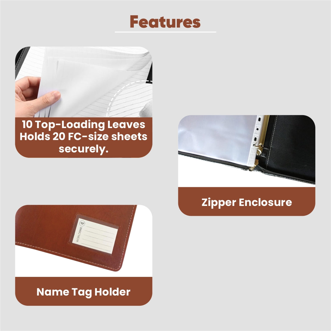 Worldone Executive Folder for Documents with 10 Leaves, 4 Rings Clip T ...