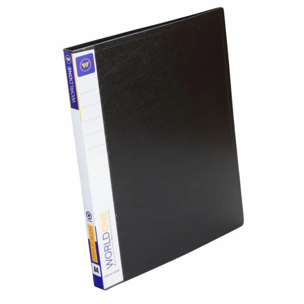 Worldone Display Book File Folder Set of 3 | 10 Transparent Top Loading Sleeves | 0.6 mm Virgin PP Plastic Document Organizer Presentation, Menu & Report