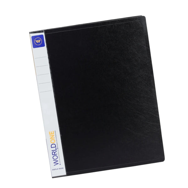 Worldone Display Book File Folder | 40 Top Loading Clear Pockets | 0.8 mm Virgin PP | Display File for Presentations, Documents, Reports & Menus | Pack of 2