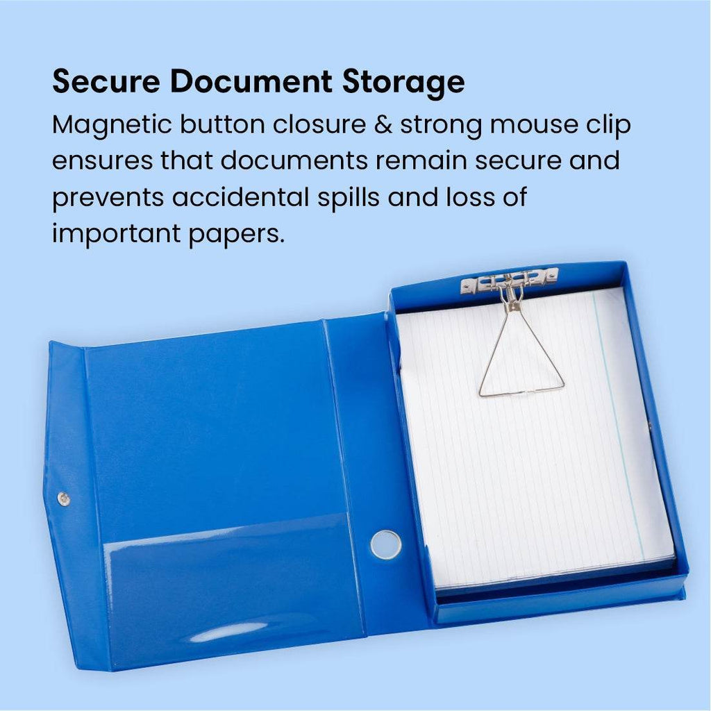 Worldone Box File with Magnetic Button Closure, Spine for Easy