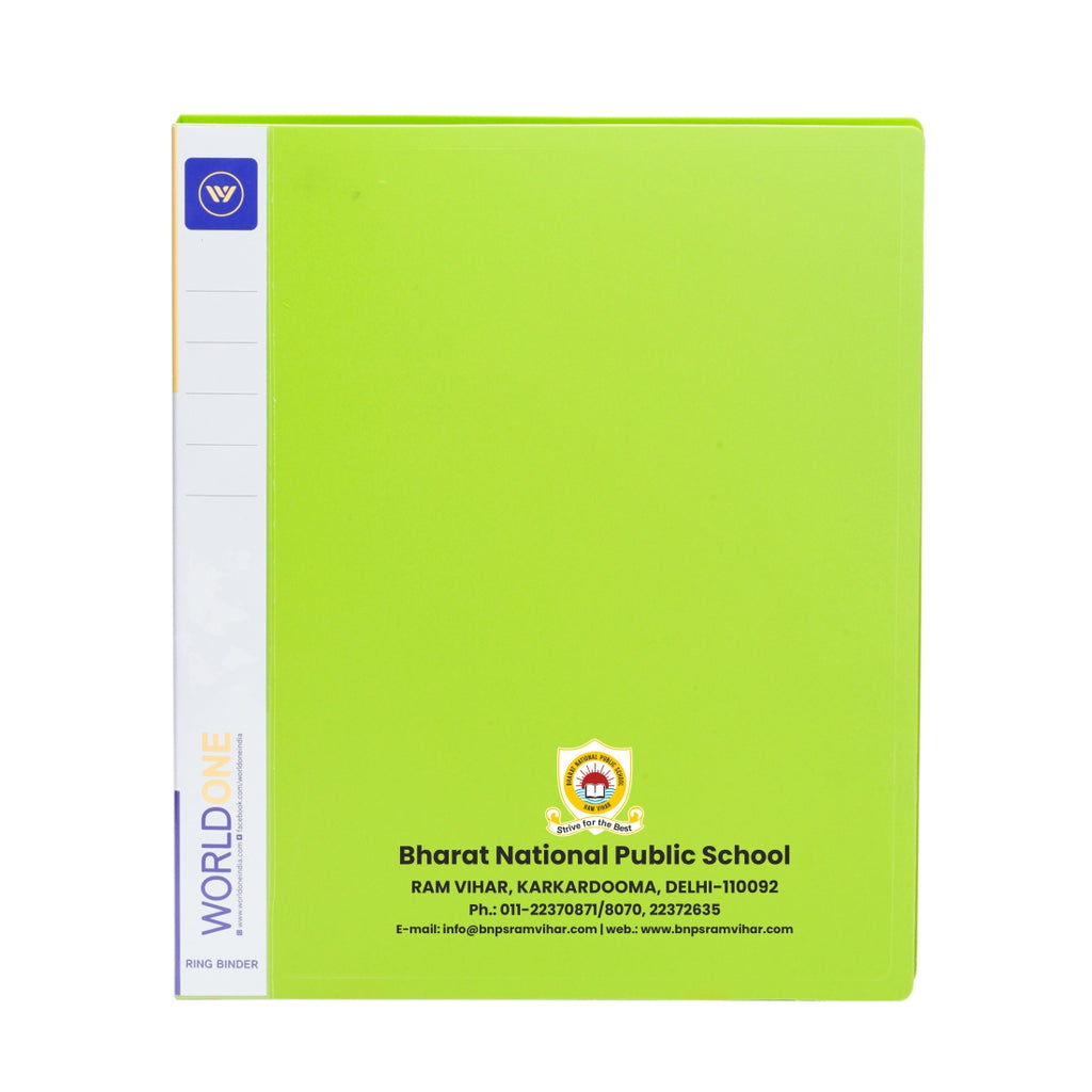 2D Ring Binder 17mm Chrome Plated Clip with 0.8 mm virgin PP Sheet, Spine Label for Classification, Pockets on Inside Cover for Loose Sheets, Size A4