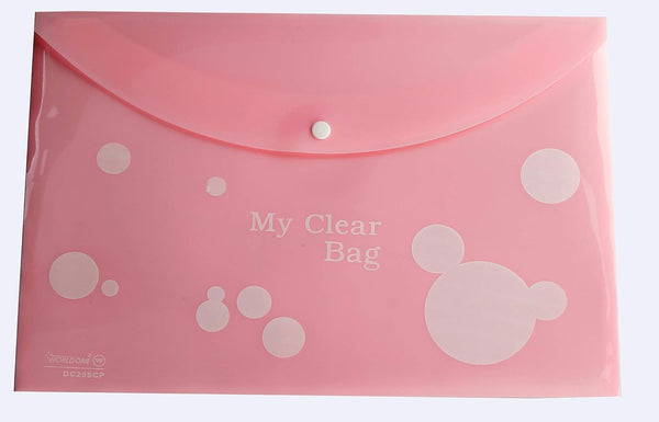 FC Circle Print My Clear Bag Button Folder Assorted Color