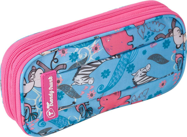 Attractive Prints Trendy Trunk | Double Compartment Zipper | Pen Pencil Pouch | Increased Storage | Foldable Inner Pencil Holder | Multi Utility Pouch | Loved Equally by Boys and Girls