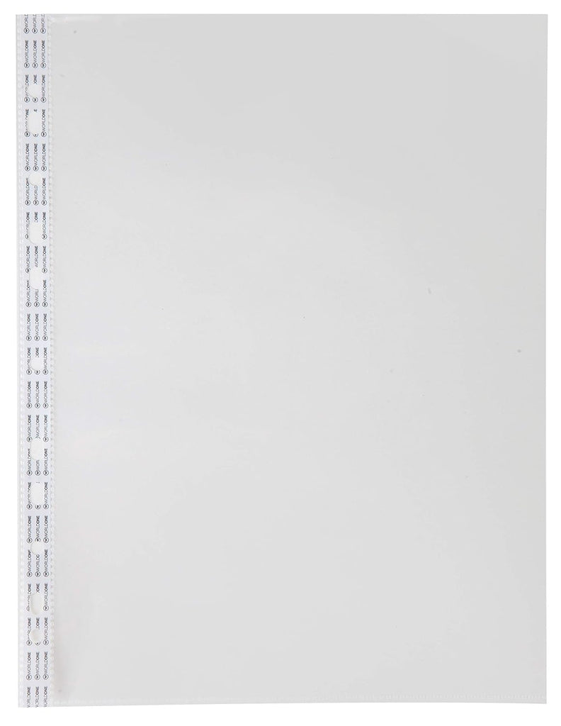 Worldone Transparent Sheet Protectors | 300 Micron Thickness (150+150 Micron) | Reinforced Binding, Scratch-Resistant, Non-Stick, Photocopy Safe | Pack of 25