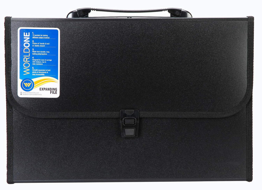File Rib Folder World One Worldone Expanding File Folder with Handle & Lock 13 Indexed Pocket fo ...