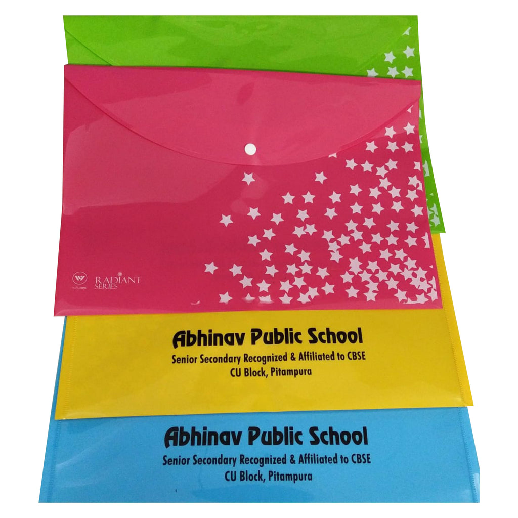 Envelope My Button Bag for Document with 0.2mm PP sheet, Machine Fitted Snap Button with Back Fold Sealing for Extra Strength Size FC, Circle Print