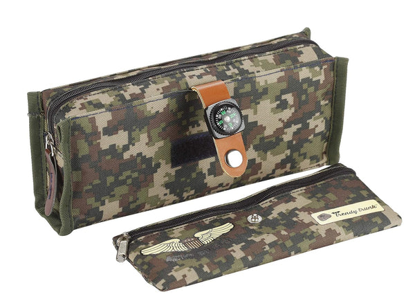 Military Print with small compass and extra Pouch Trendy Trunk