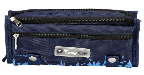 Seven Wonders of The World Trendy Trunk | Two Pouches Design | Stationery Pouch | Detachable Pouch with Pouch | Multiutility | Organizer | Zipper | For Boys, Girls | Travel Lovers