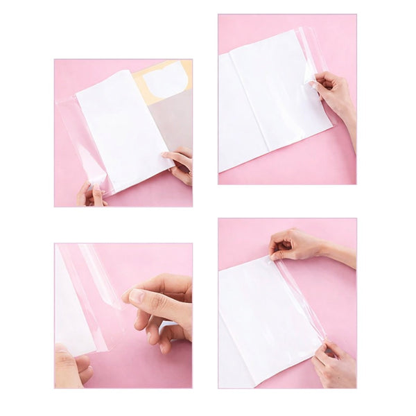 WORLDONE Adjustable Book Cover  | Scratch Resistant Satin Finish | Tear Resistant Ultrasonic Sealed Pockets | Strong Sealing Tape | Suitable for Notebooks & Reference Books |Set of 3 (10Pcs x3)