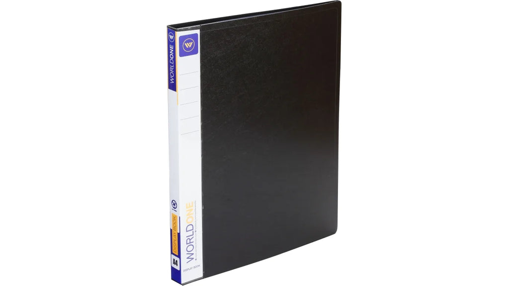 Worldone Display Book File Folder Set of 3 | 10 Transparent Top Loading Sleeves | 0.6 mm Virgin PP Plastic Document Organizer Presentation, Menu & Report