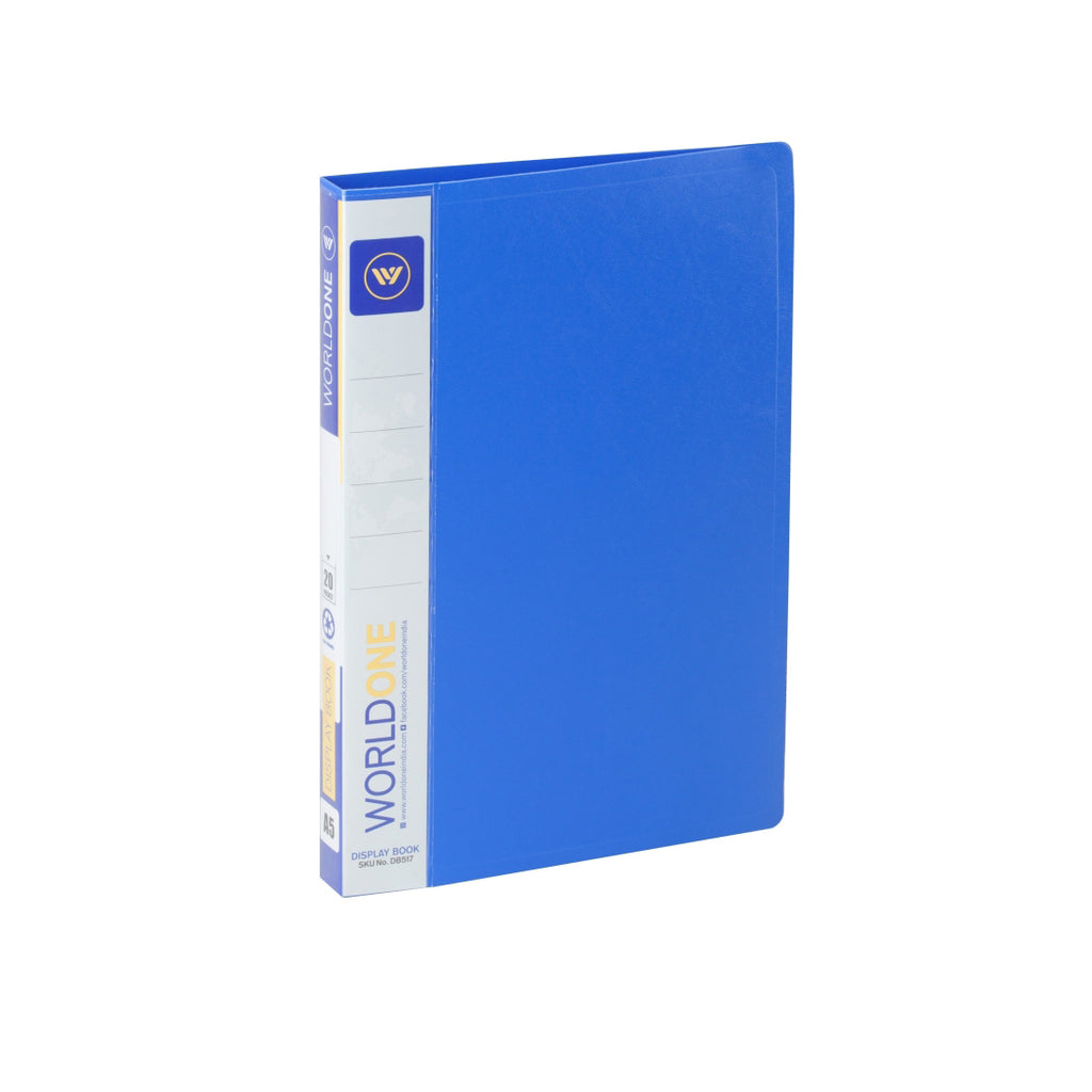 Worldone A5 Size Display Book File Folder (Small Size) with 20 Pockets | Ideal for Small Documents | Not for Certificates