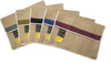 Worldone Jute Document Bag with Velcro Closure for Extra Security, Cotton Edge Binding, Ideal for Use as Office Bag, Size FC, Assorted Strip Color