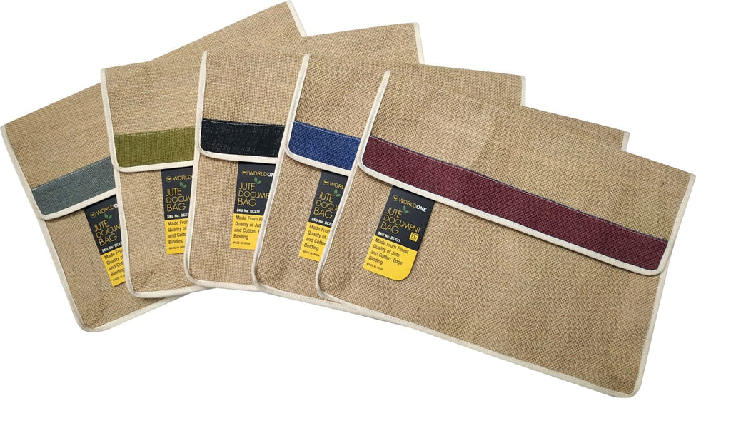 Eco Friendly Jute Document Bag | Sustainable | FC Size Pack Of 1 | 2 | 5 |