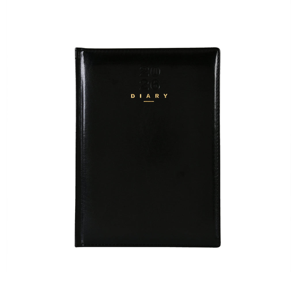 WORLDONE Premium Pu (Faux leather) Glossy finish Cardboard Bound Cover Horizontal Ruled New Year Diary 2026, 432 pages with (Gold Edge) of 64 gsm Paper, used as a Planner/Organiser/ Journal, Ideal for Corporate gifting, Size B5 Nescafe - Worldone India Shoppe