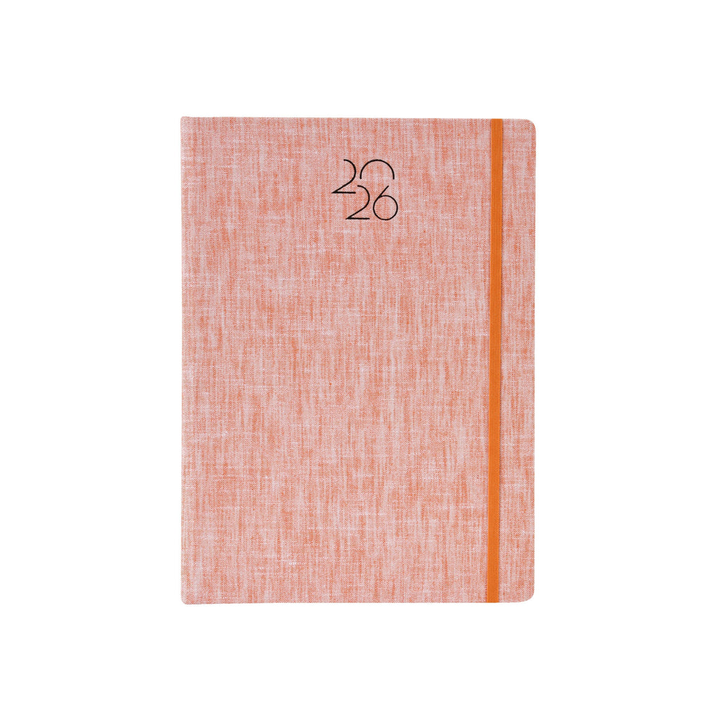 WORLDONE Premium DC Cotton finish Cardboard Bound Cover Horizontal Ruled Journal New Year Diary 2026 with 432 White pages of 64 gsm Paper, used as a Planner/Organiser/Journal, Ideal for Corporate gifting Size B5 - Worldone India Shoppe