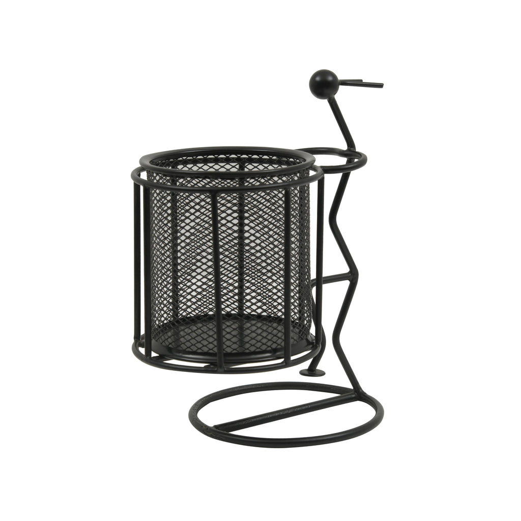 Worldone Multi-Utility Metal Mesh Holder – Stylish Organizer for Stationery, Cosmetics, Cutlery &  miniature planter for desk | Durable Wire Mesh Storage Basket for Home & Office, Pack of 1