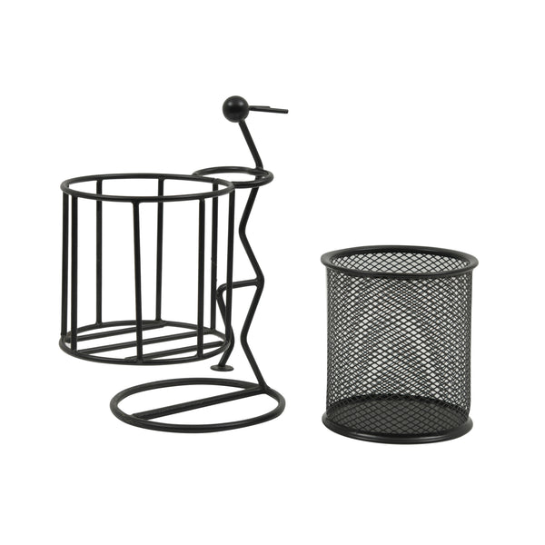 Worldone Multi-Utility Powder-Coated Metal Mesh Holder – Stylish Organizer for Stationery, Cosmetics, Cutlery &  miniature planter for desk | Durable Wire Mesh Storage Basket for Home & Office, Pack of 1