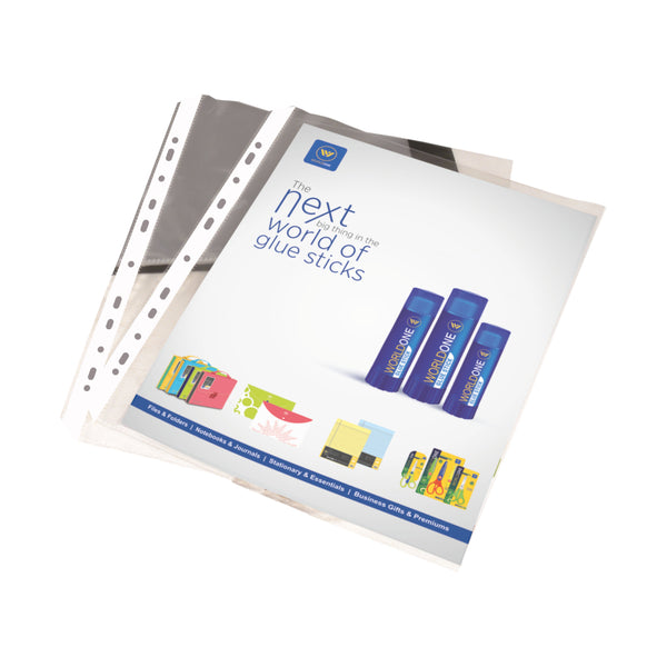 WORLDONE A2 Thick Sheet Protectors | Universal Multi-Punched Transparent Document Sleeves | Heavy-Duty Plastic Sheet Protectors for A2 Drawings, Posters & Artwork | Pack of 10