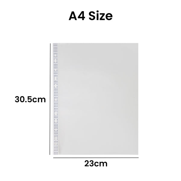 Worldone Transparent Sheet Protectors | 300 Micron Thickness (150+150 Micron) | Reinforced Binding, Scratch-Resistant, Non-Stick, Photocopy Safe | Pack of 50